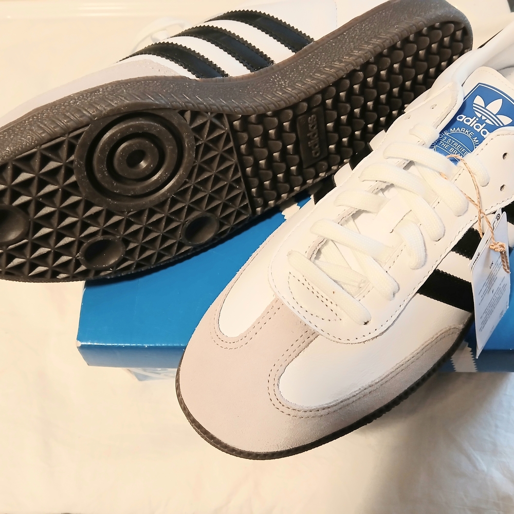 Adidas White and Black Samba Sneakers